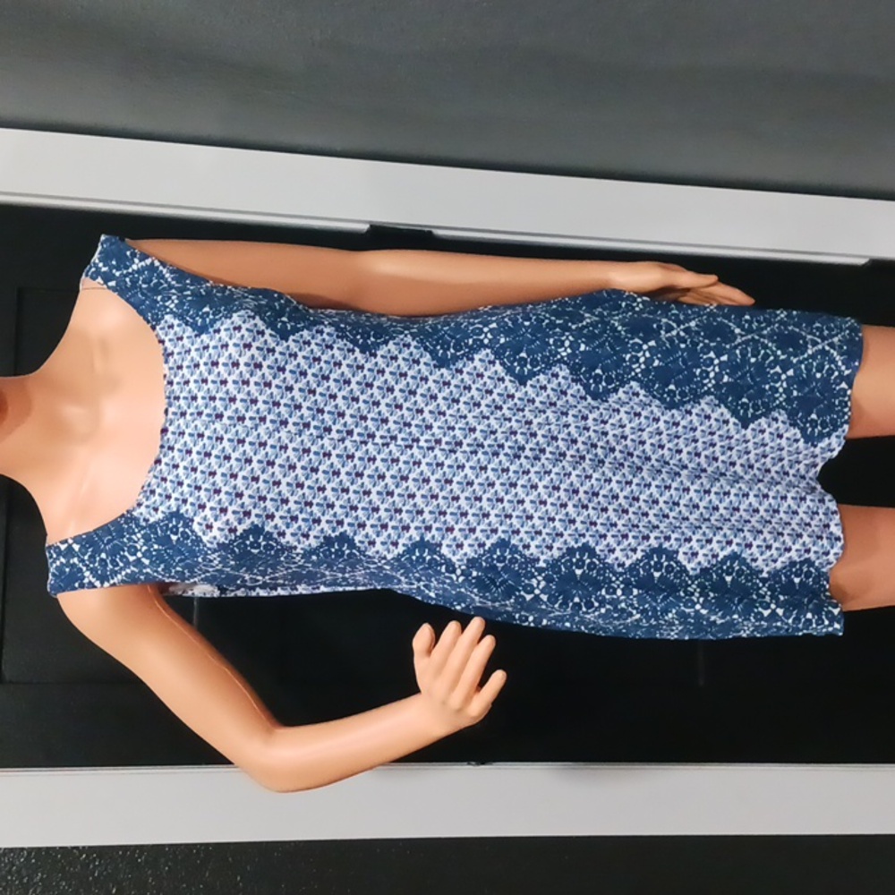 Tory Burch Blue and White Patterned Dress